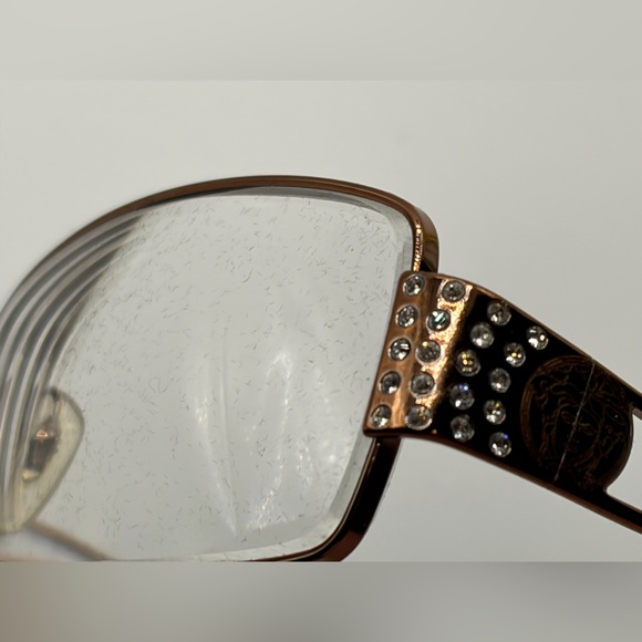 Rectangular Metal Reading Glasses in Brown and Gold - Picture 2 of 7